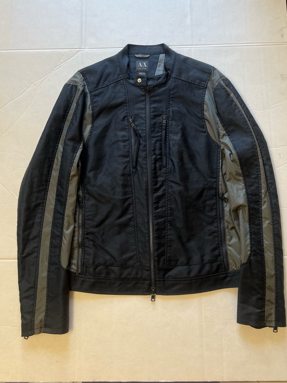 Armani Exchange Black Jacket with Gray Panels